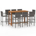 Set mobilier bar de grădină, 9 piese, gri - WALTI WALTI