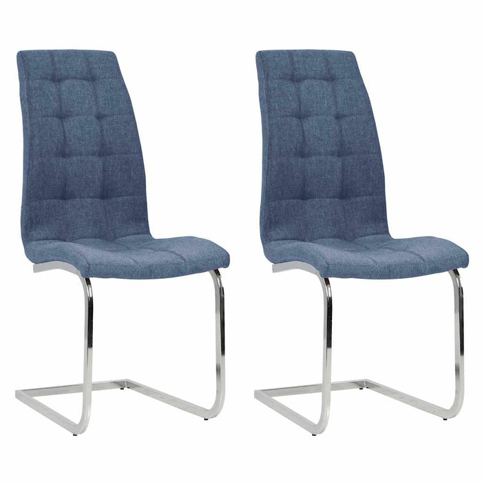 Scaune de bucătărie consolă, 2 buc., albastru, textil WALTI