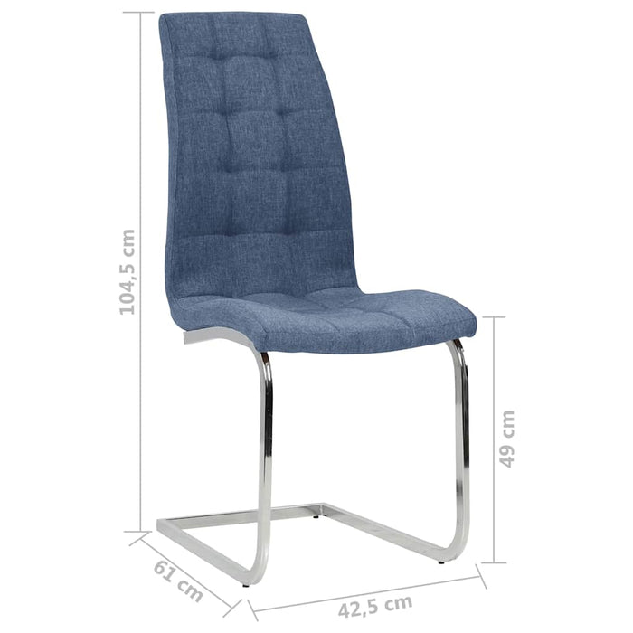 Scaune de bucătărie consolă, 2 buc., albastru, textil WALTI