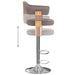 Scaune de bar 2 buc. gri taupe lemn curbat și material textil - WALTI WALTI