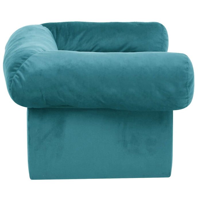 Canapea pentru câini cu depozitare Turcoaz 75 x 50 x 38cm Pluș WALTI