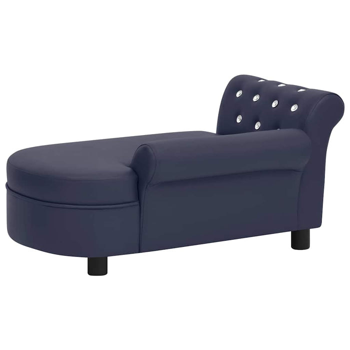 Canapea pentru câini, albastru, 83x45x42 cm, piele ecologică WALTI