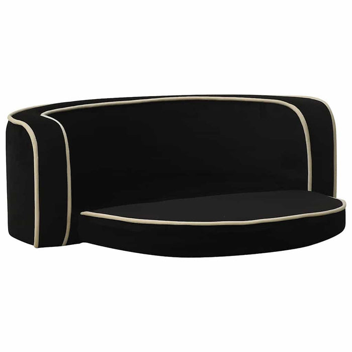 Canapea pliabilă de câini negru 73x67x26 cm pernă pluș lavabilă WALTI