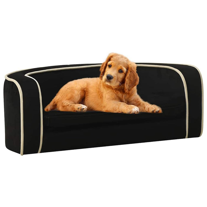 Canapea pliabilă de câini negru 73x67x26 cm pernă pluș lavabilă WALTI