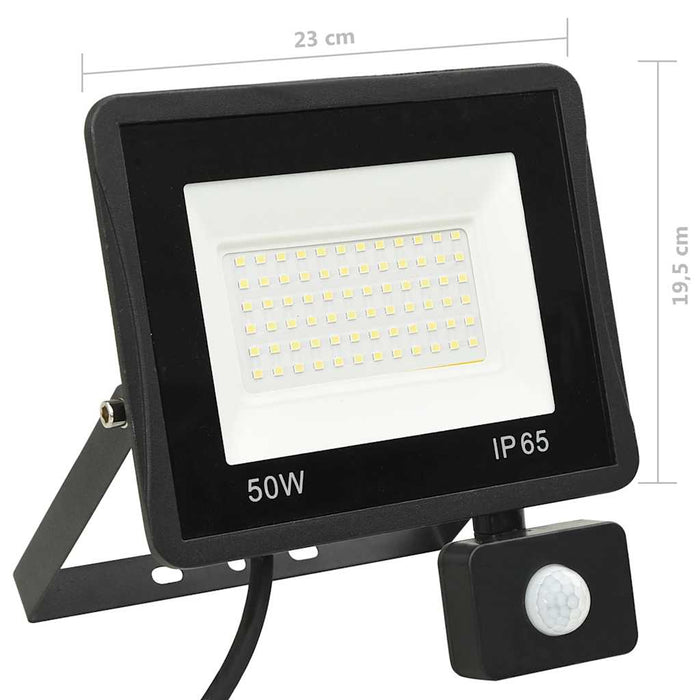 Proiector LED cu senzor, 50 W, alb cald - WALTI WALTI