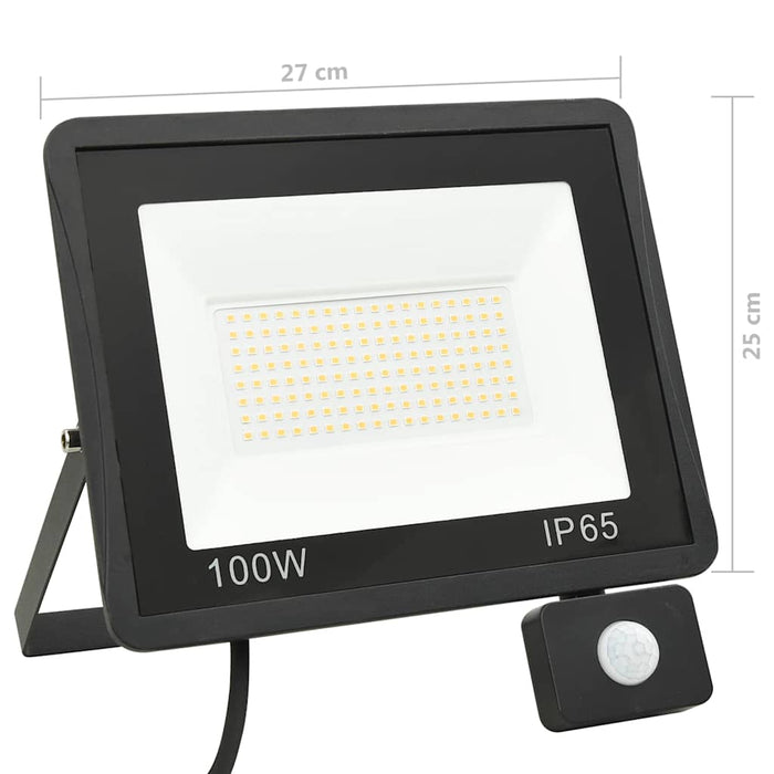 Proiector LED cu senzor, 100 W, alb cald - WALTI WALTI