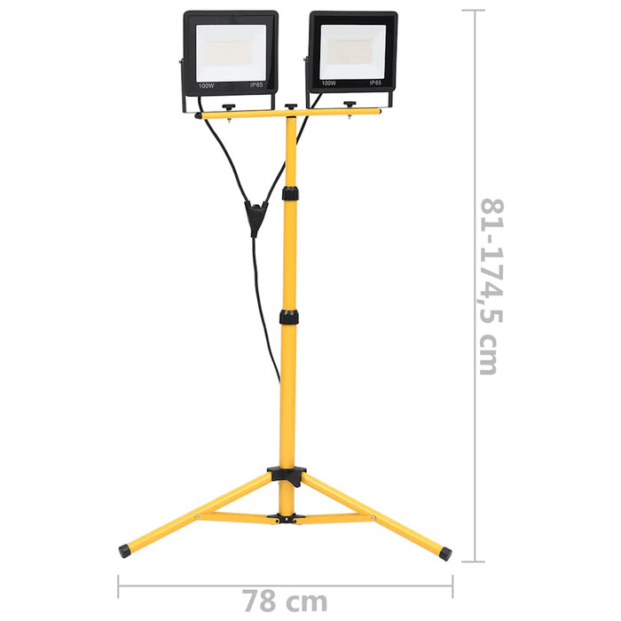 Proiector cu LED și trepied, 2x100 W, alb cald - WALTI WALTI