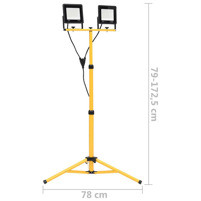 Proiector cu LED și trepied, 2x50 W, alb rece - WALTI WALTI