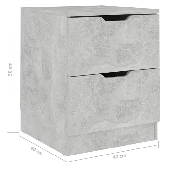 Noptieră, gri beton, 40x40x50 cm, lemn prelucrat - WALTI WALTI