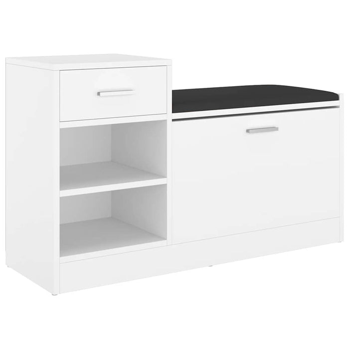 Banchetă pantofar, alb, 94,5x31x57 cm, lemn prelucrat WALTI