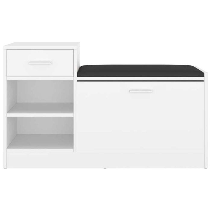 Banchetă pantofar, alb, 94,5x31x57 cm, lemn prelucrat WALTI