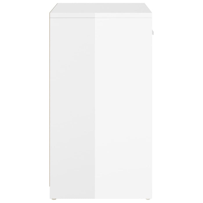 Banchetă pantofar alb extralucios 94,5x31x57cm lemn prelucrat WALTI