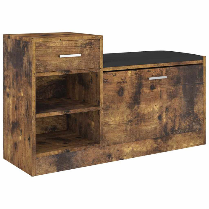 Banchetă pantofar, stejar afumat, 94,5x31x57 cm, lemn prelucrat WALTI