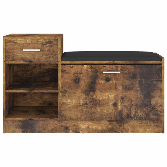 Banchetă pantofar, stejar afumat, 94,5x31x57 cm, lemn prelucrat WALTI