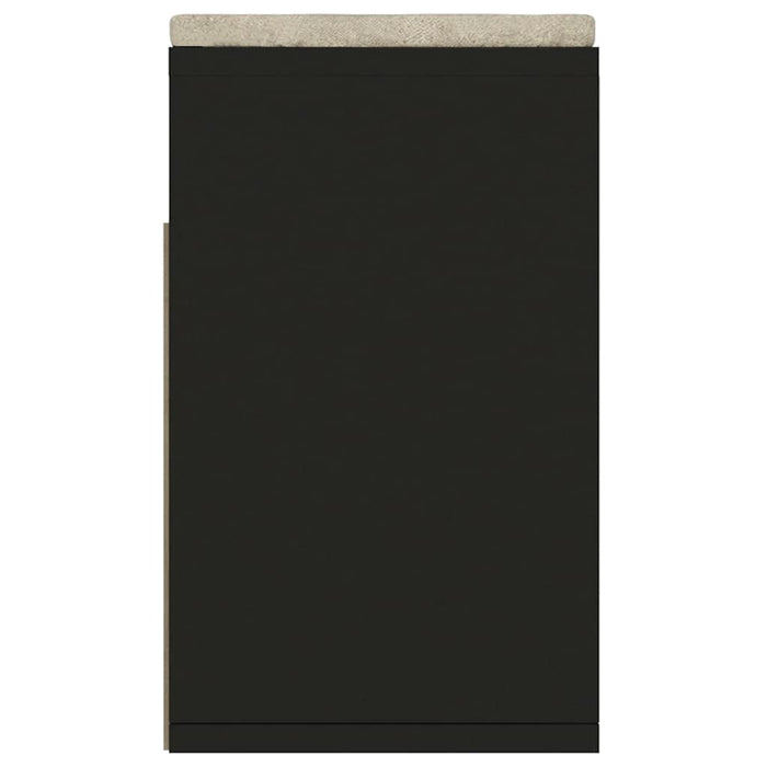 Banchetă pantofar cu pernă, negru, 104x30x49 cm, lemn prelucrat - WALTI WALTI