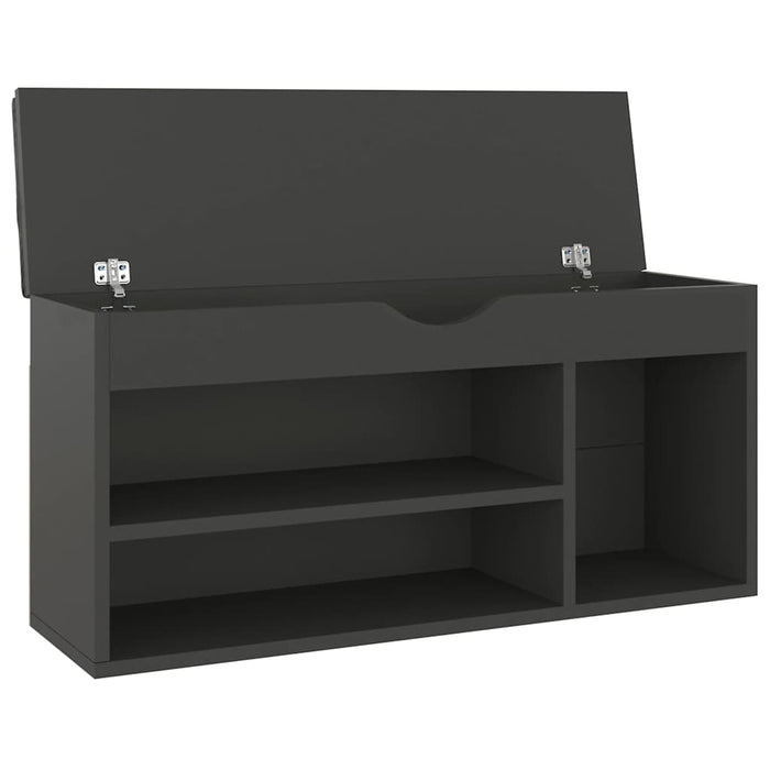 Banchetă pantofar cu pernă, gri, 104x30x49 cm, lemn prelucrat - WALTI WALTI