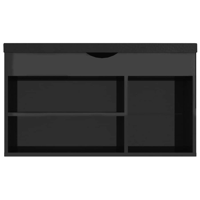 Pantofar cu pernă, negru extralucios 80x30x47cm, lemn prelucrat - WALTI WALTI