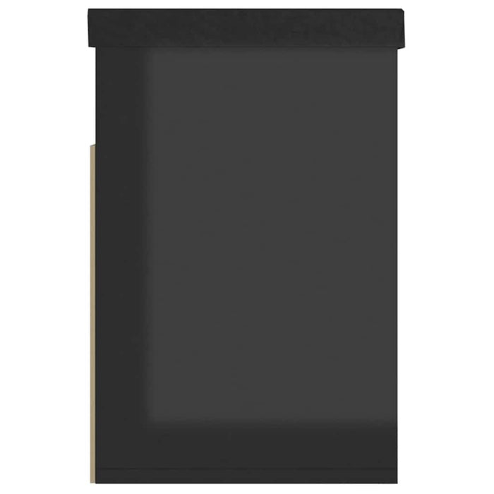 Pantofar cu pernă, negru extralucios 80x30x47cm, lemn prelucrat - WALTI WALTI