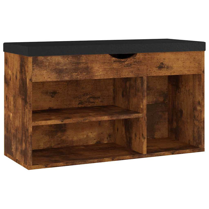 Pantofar cu pernă, stejar afumat, 80x30x47 cm, lemn prelucrat - WALTI WALTI