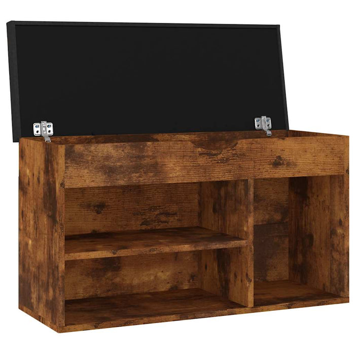 Pantofar cu pernă, stejar afumat, 80x30x47 cm, lemn prelucrat - WALTI WALTI