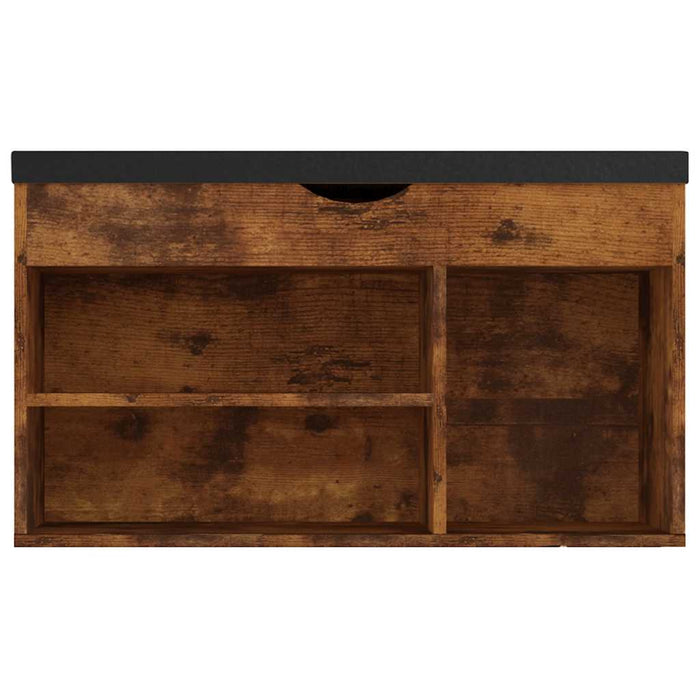 Pantofar cu pernă, stejar afumat, 80x30x47 cm, lemn prelucrat - WALTI WALTI