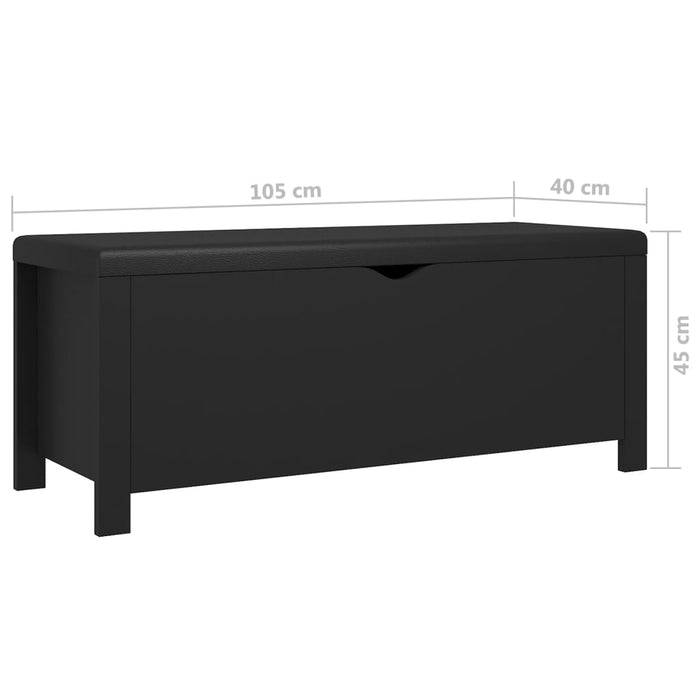 Cutie de depozitare cu pernă, negru, 105x40x45cm lemn prelucrat - WALTI WALTI