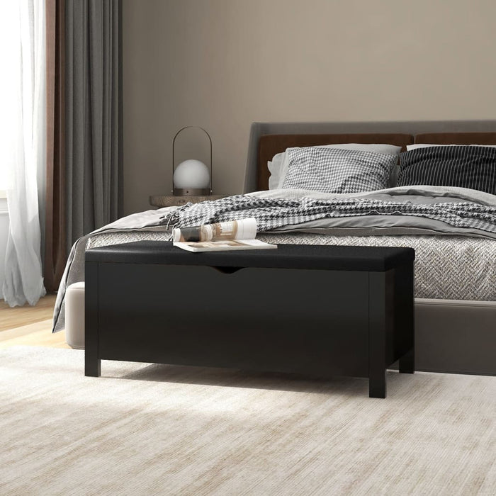 Cutie de depozitare cu pernă, negru, 105x40x45cm lemn prelucrat - WALTI WALTI