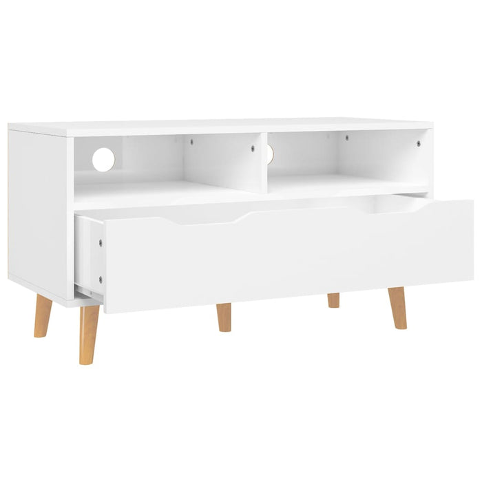 Comodă TV, alb extralucios, 90x40x48,5 cm, lemn prelucrat - WALTI WALTI