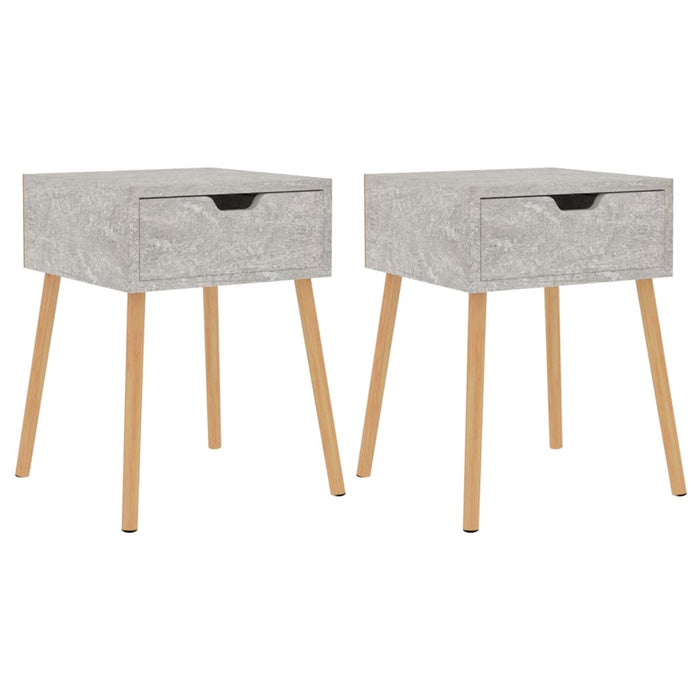 Dulapuri noptieră, 2 buc, gri beton, 40x40x56 cm,lemn prelucrat - WALTI WALTI