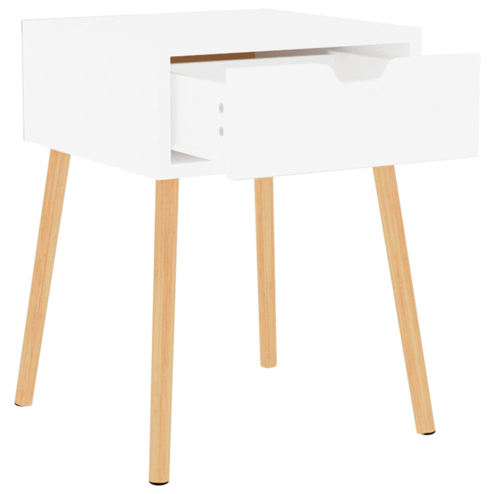 Noptiere, 2 buc., alb extralucios, 40x40x56 cm, lemn prelucrat - WALTI WALTI