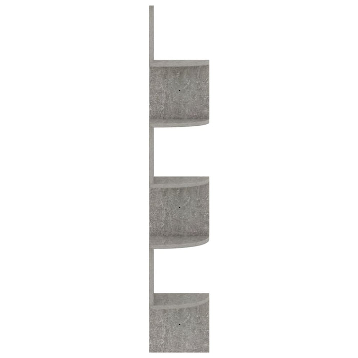 Raft de perete de colț, gri beton, 19x19x123 cm, lemn prelucrat - WALTI WALTI