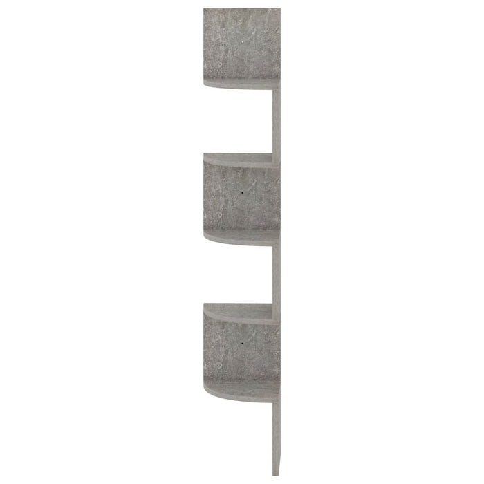 Raft de perete de colț, gri beton, 19x19x123 cm, lemn prelucrat - WALTI WALTI