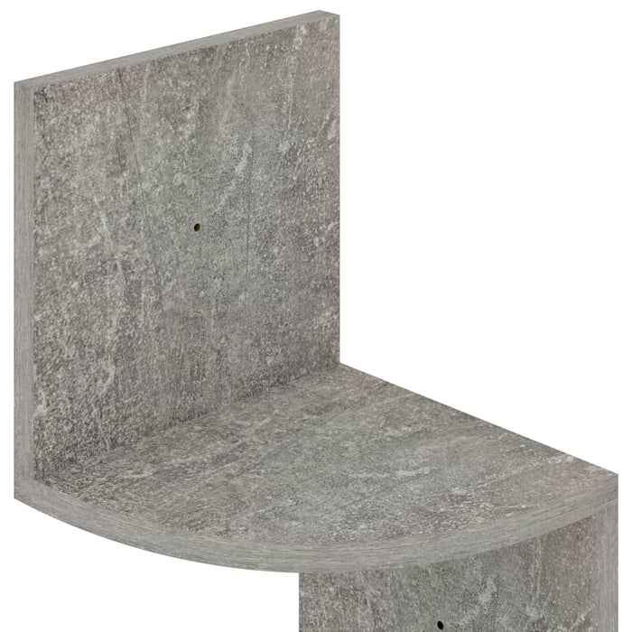 Raft de perete de colț, gri beton, 19x19x123 cm, lemn prelucrat - WALTI WALTI