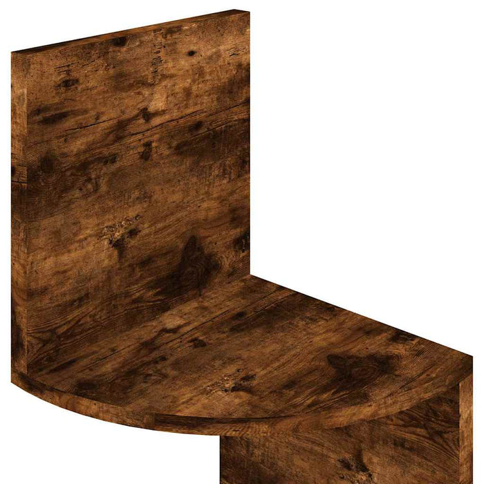 Raft de perete de colț stejar afumat 19x19x123cm lemn prelucrat WALTI