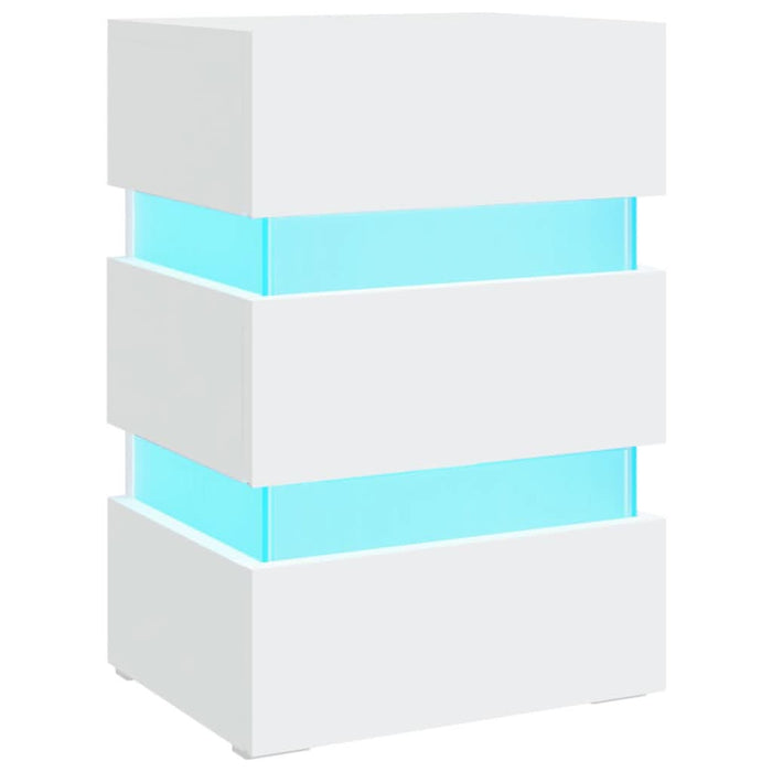 Dulap noptieră cu LED, alb, 45x35x67 cm, lemn prelucrat - WALTI WALTI
