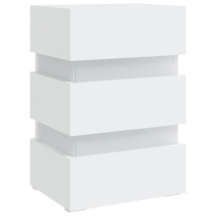 Dulap noptieră cu LED, alb, 45x35x67 cm, lemn prelucrat - WALTI WALTI