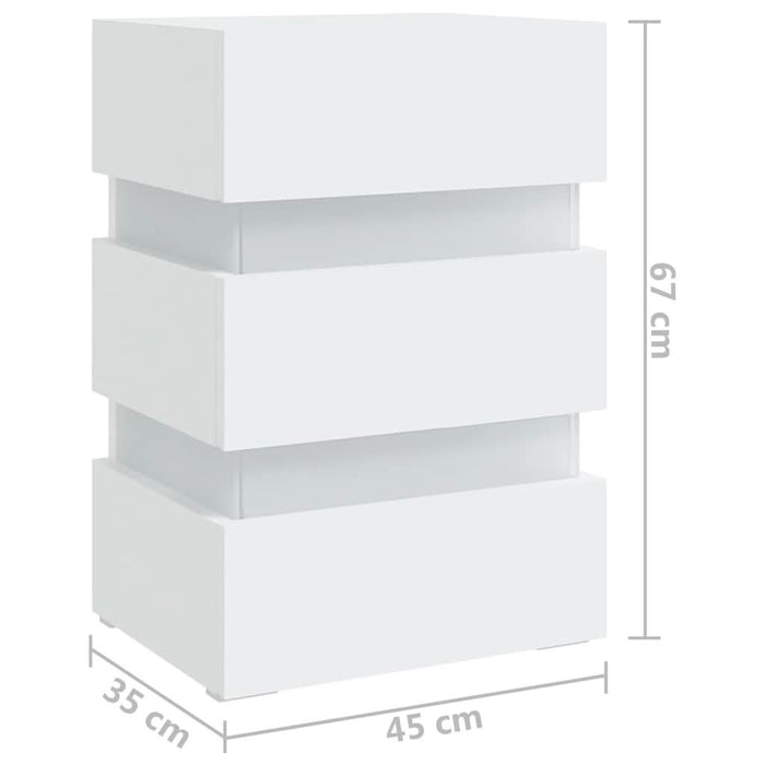 Dulap noptieră cu LED, alb, 45x35x67 cm, lemn prelucrat - WALTI WALTI