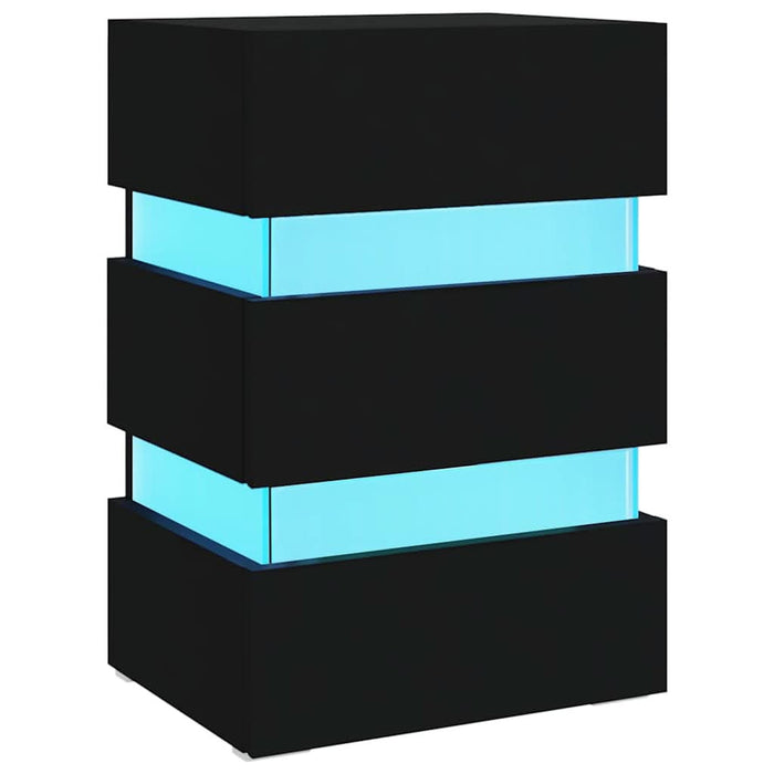 Dulap noptieră, cu LED, negru, 45x35x67 cm, lemn prelucrat - WALTI WALTI