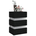 Dulap noptieră, cu LED, negru, 45x35x67 cm, lemn prelucrat - WALTI WALTI