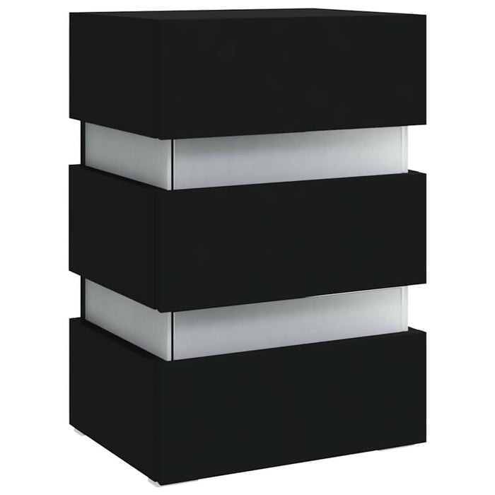 Dulap noptieră, cu LED, negru, 45x35x67 cm, lemn prelucrat - WALTI WALTI
