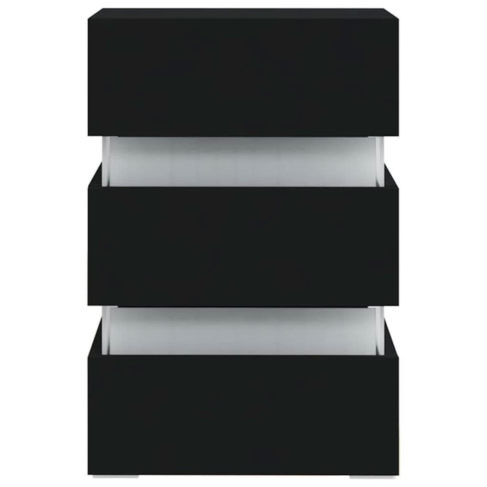 Dulap noptieră, cu LED, negru, 45x35x67 cm, lemn prelucrat - WALTI WALTI