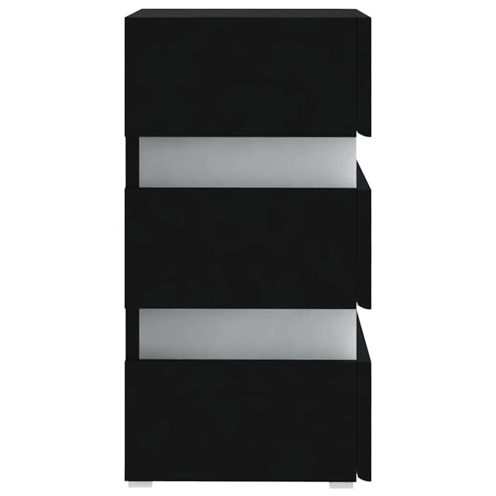 Dulap noptieră, cu LED, negru, 45x35x67 cm, lemn prelucrat - WALTI WALTI