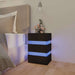 Dulap noptieră, cu LED, negru, 45x35x67 cm, lemn prelucrat - WALTI WALTI