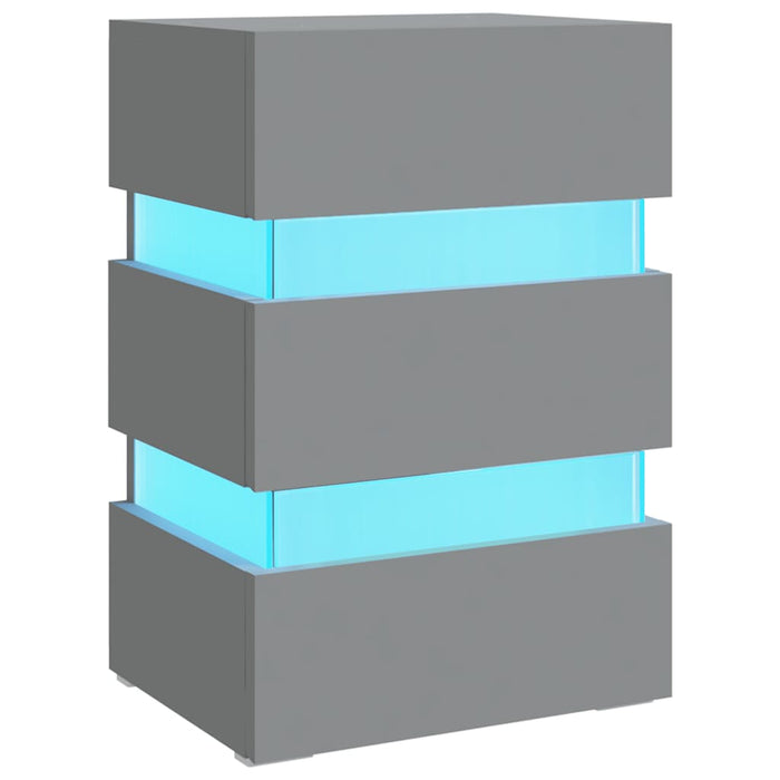 Dulap noptieră, cu LED, gri, 45x35x67 cm, lemn prelucrat WALTI
