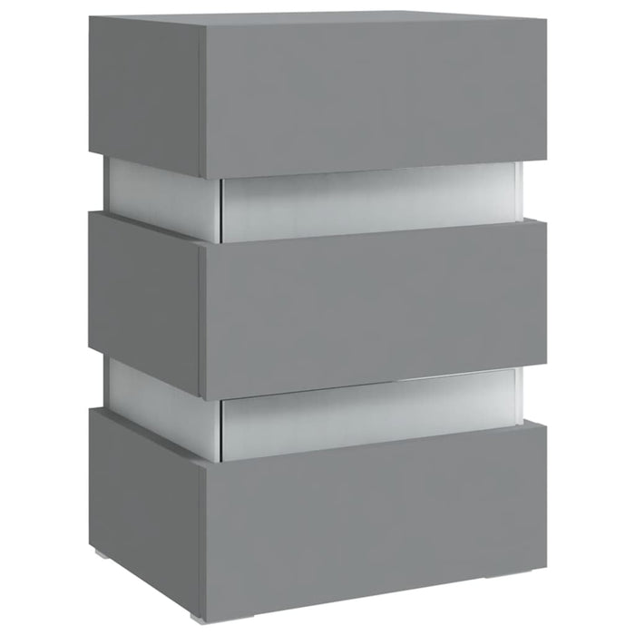 Dulap noptieră, cu LED, gri, 45x35x67 cm, lemn prelucrat WALTI