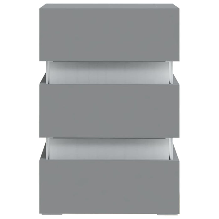 Dulap noptieră, cu LED, gri, 45x35x67 cm, lemn prelucrat WALTI