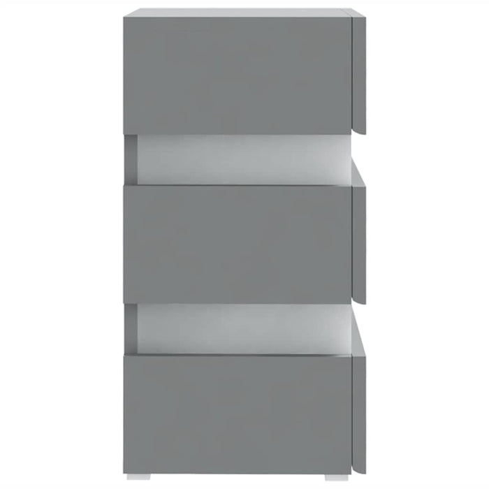 Dulap noptieră, cu LED, gri, 45x35x67 cm, lemn prelucrat WALTI