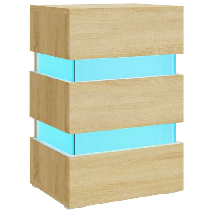 Dulap noptieră cu LED stejar sonoma, 45x35x67 cm lemn prelucrat - WALTI WALTI
