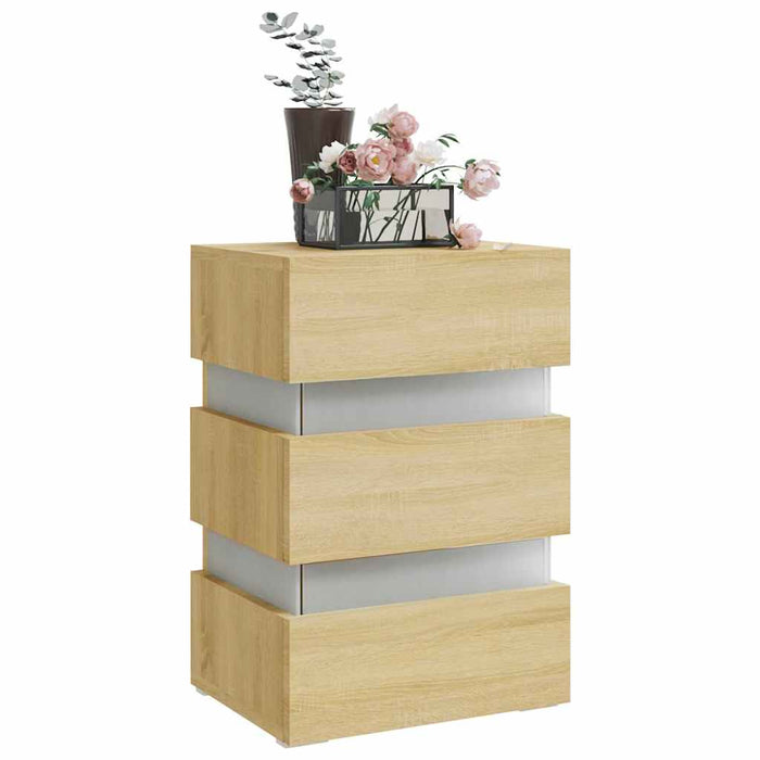 Dulap noptieră cu LED stejar sonoma, 45x35x67 cm lemn prelucrat - WALTI WALTI