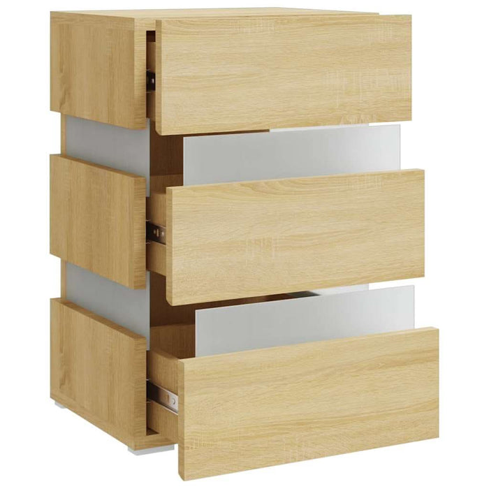 Dulap noptieră cu LED stejar sonoma, 45x35x67 cm lemn prelucrat - WALTI WALTI